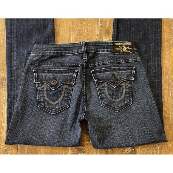 True Religion Denim - True Religion BILLY SUPER T World Tour Jeans Womens 28x32 Dark Wash USA READ